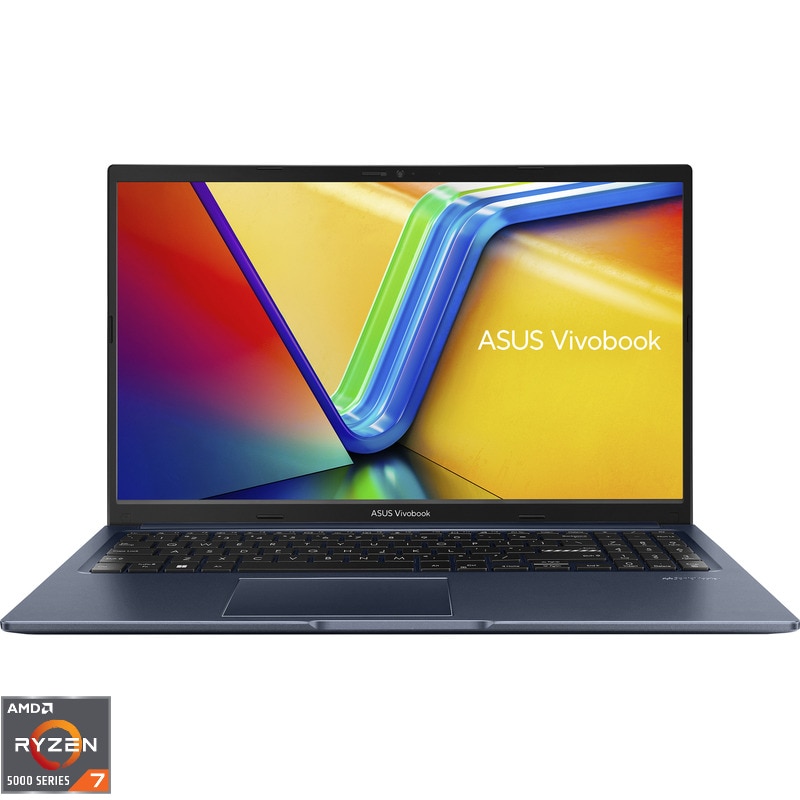 Laptop ASUS Vivobook 15 M1502YA cu procesor AMD Ryzen™ 7 5825U pana la 4.5GHz, 15.6'', Full HD, IPS, 16GB DDR4, 4 TB SSD, AMD Radeon™ Graphics, No OS, Quiet Blue