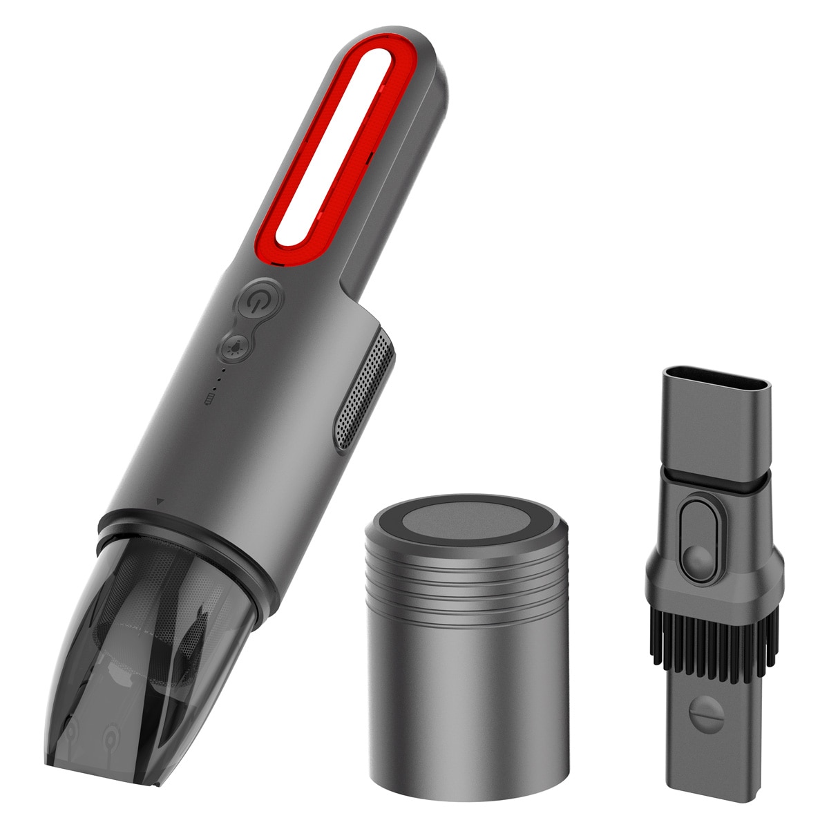 Aspirator de mână Xmart V8, lanternă LED, lumină de urgență SOS, negru