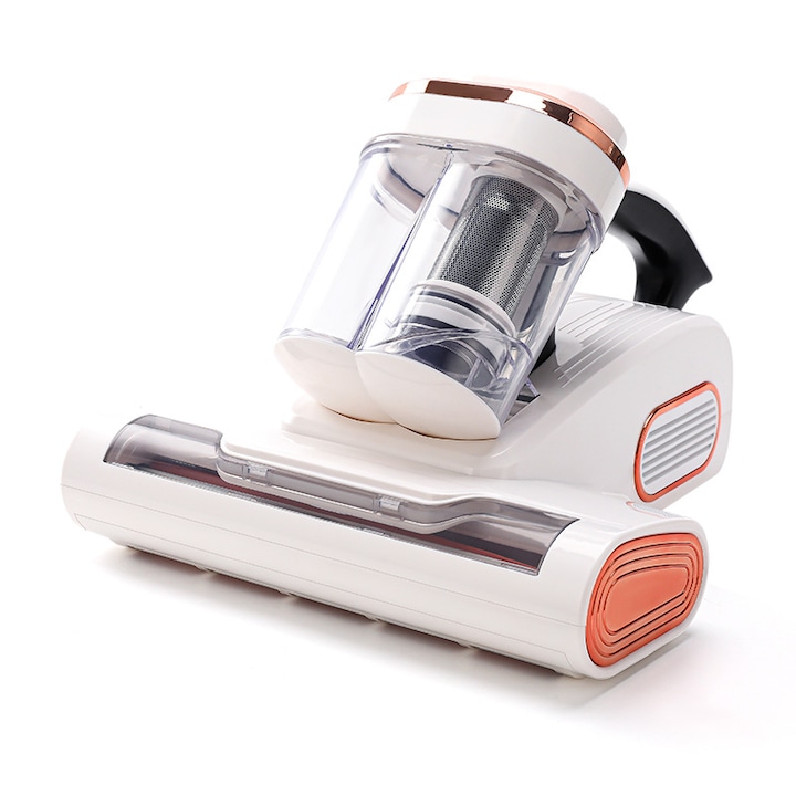 Aspirator portabil ORBER, afisaj LED, reglare intensitate pe 2 niveluri, reincarcabil, indepartare acarieni, sterilizare UV, design ergonomic, durabil, alb