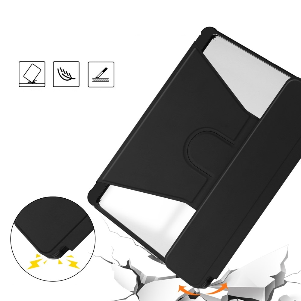 Husa cu tastatura pentru Samsung Galaxy Tab S9 FE+ Plus, XGSM, Piele, Rotativa 360°, Negru