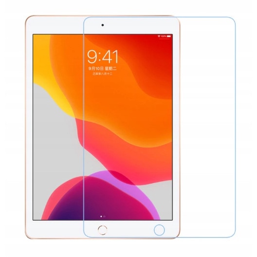 Set husa tableta/folie de protectie, Piele ecologica, Compatibil cu Apple iPad, 10.2 inch, Albastru inchis