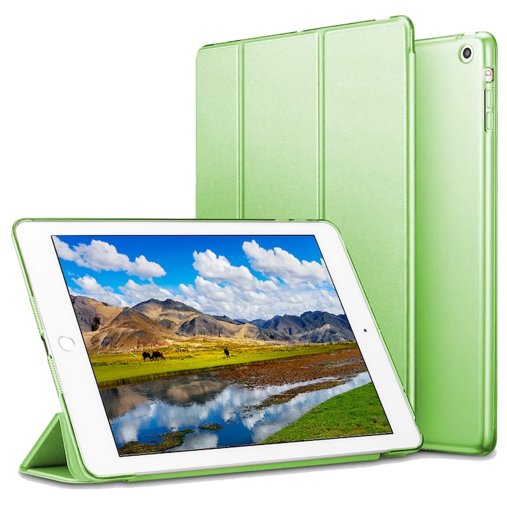 Husa inteligenta pentru iPad Air 2, magnetica verde