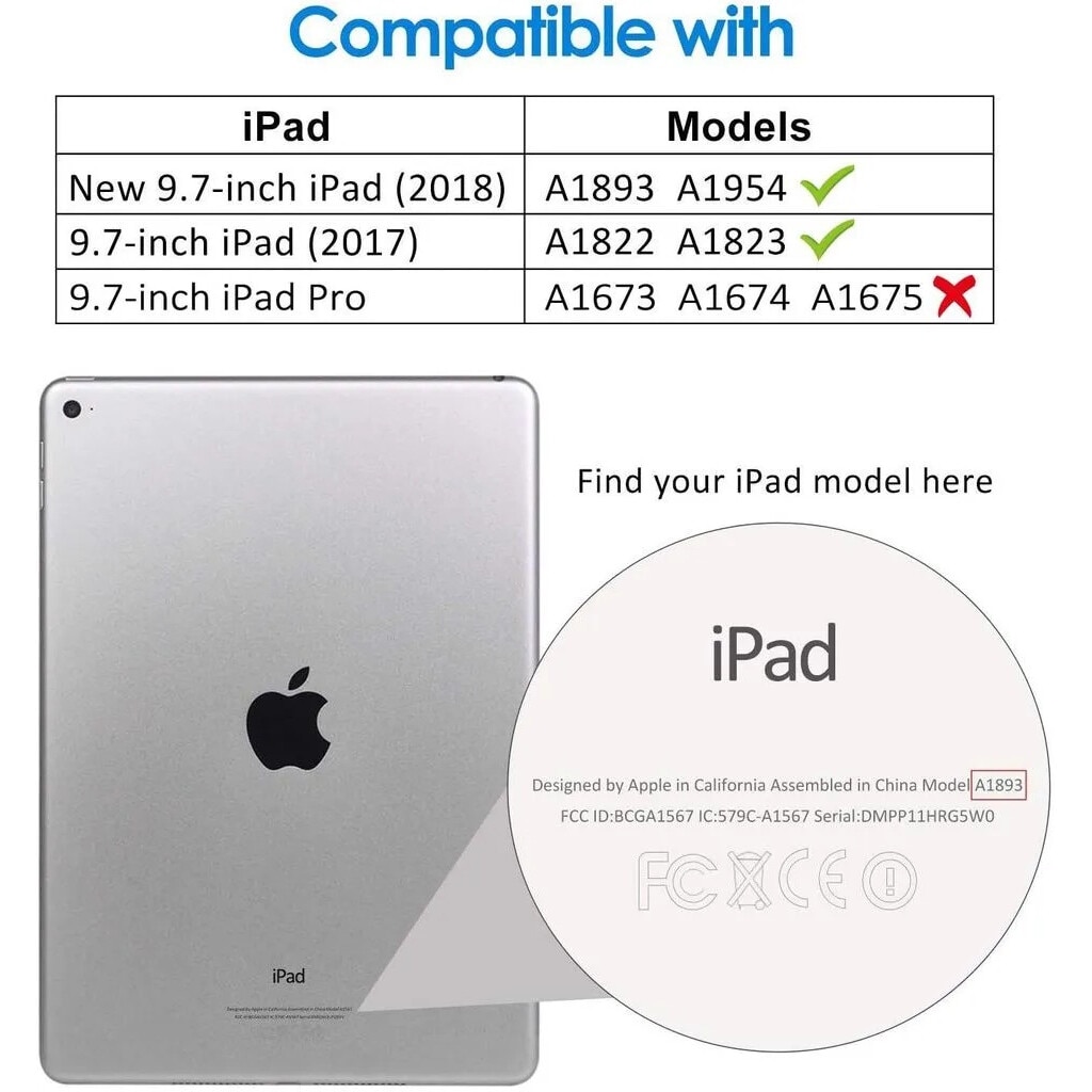 Husa pentru iPad 9.7 inch, Bizaical, neagra, protectie spate, acces usor la porturi