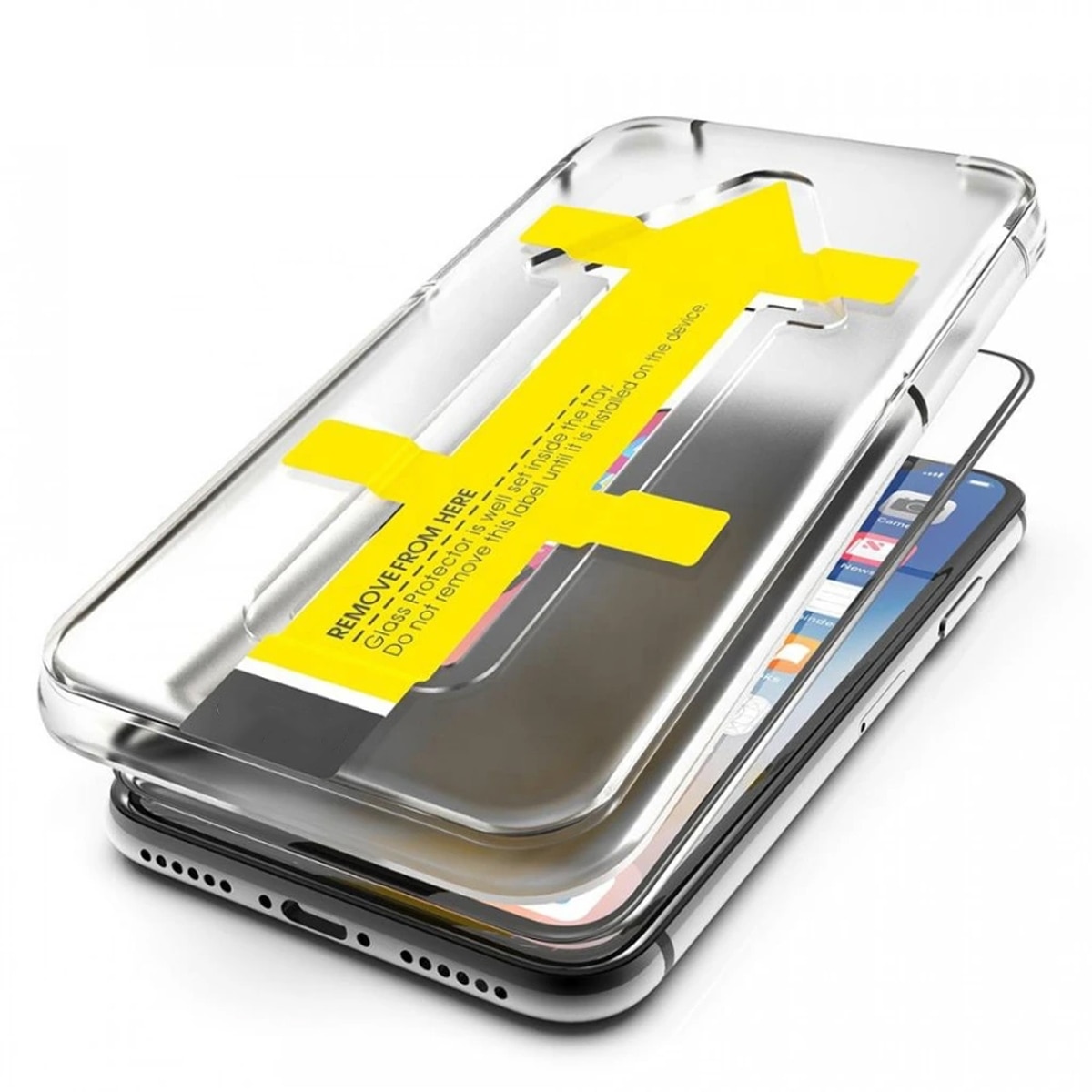 Set doua Folii de Protectie Daden® instalare usoara din Sticla Temperata Premium pentru iPhone 14 Pro, Kit instalare rapida, Easy App, Protectie Profesionala, Ultra Rezistenta, Calitate Premium