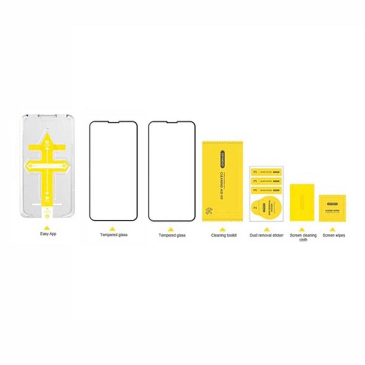 Set doua Folii de Protectie Daden® instalare usoara din Sticla Temperata Premium pentru iPhone 14 Pro, Kit instalare rapida, Easy App, Protectie Profesionala, Ultra Rezistenta, Calitate Premium