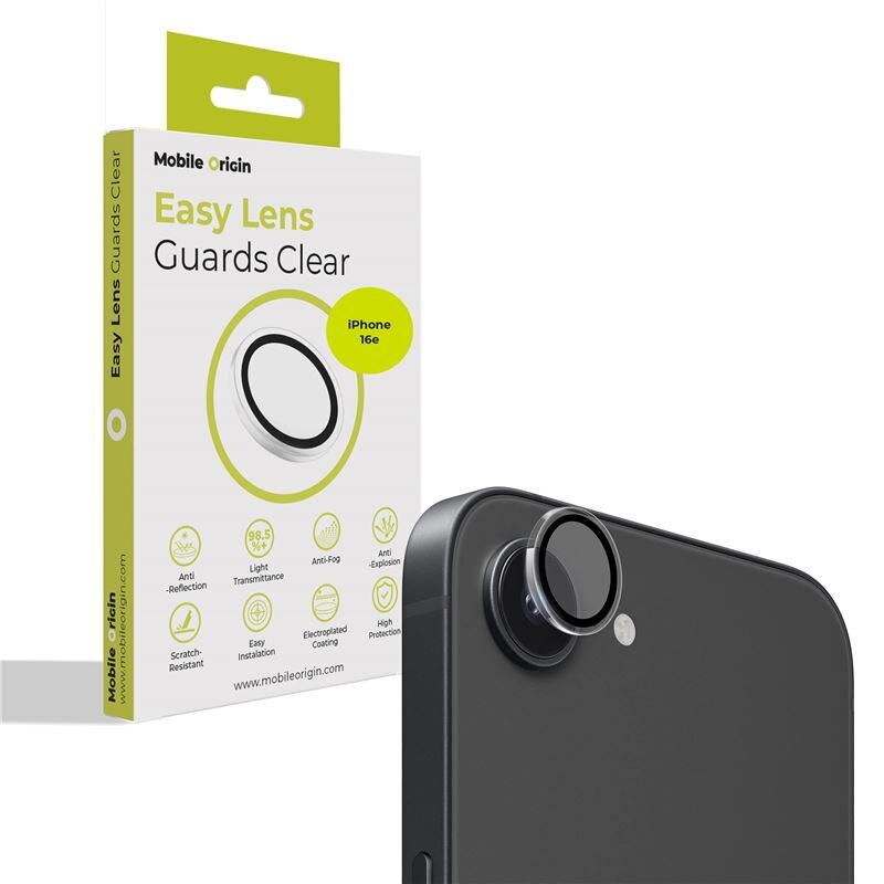 Protectie sticla camera foto Mobile Origin Lens Guard compatibila cu iPhone 16e, Transparent