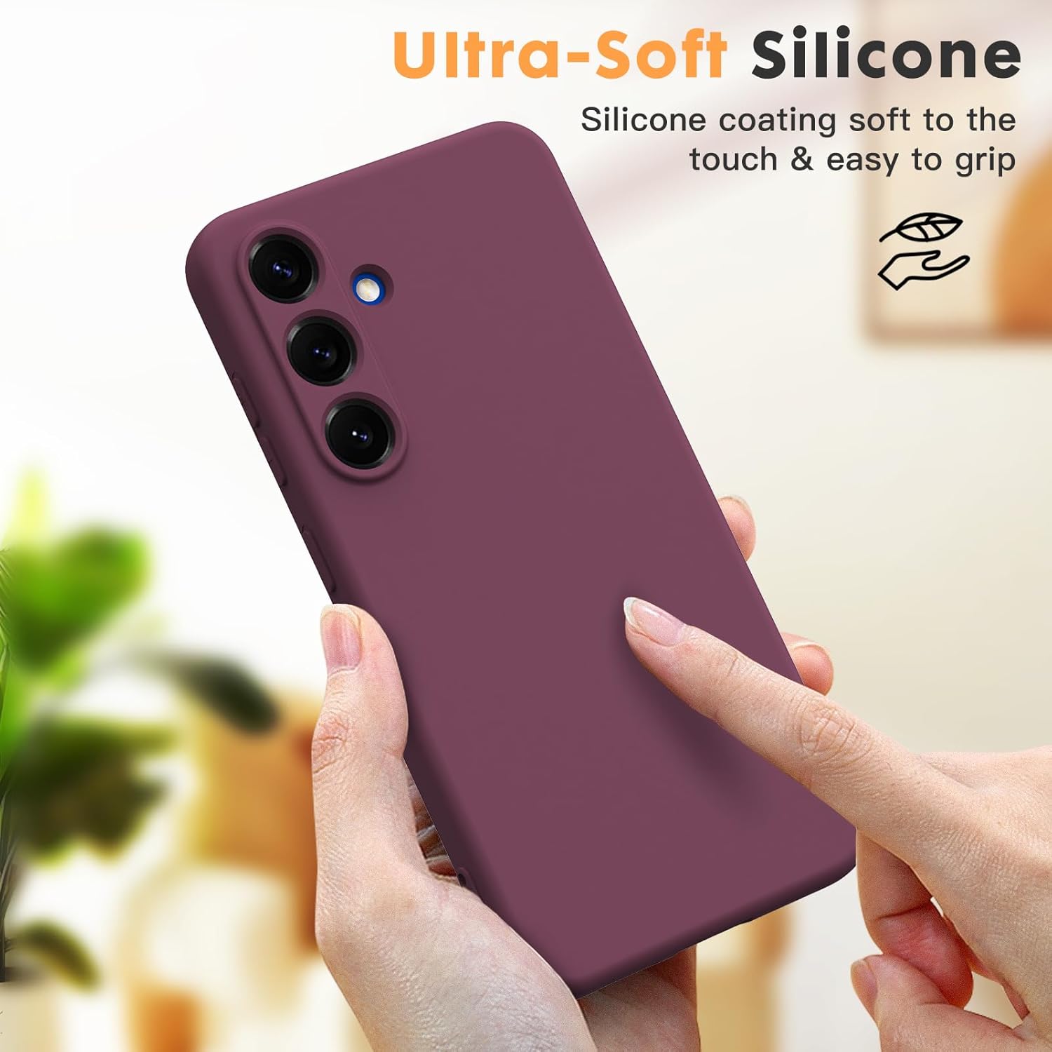 Husa Soft Touch, slim, ALC Mobile, anti soc, compatibila cu Samsung Galaxy S25, Visiniu Tpu