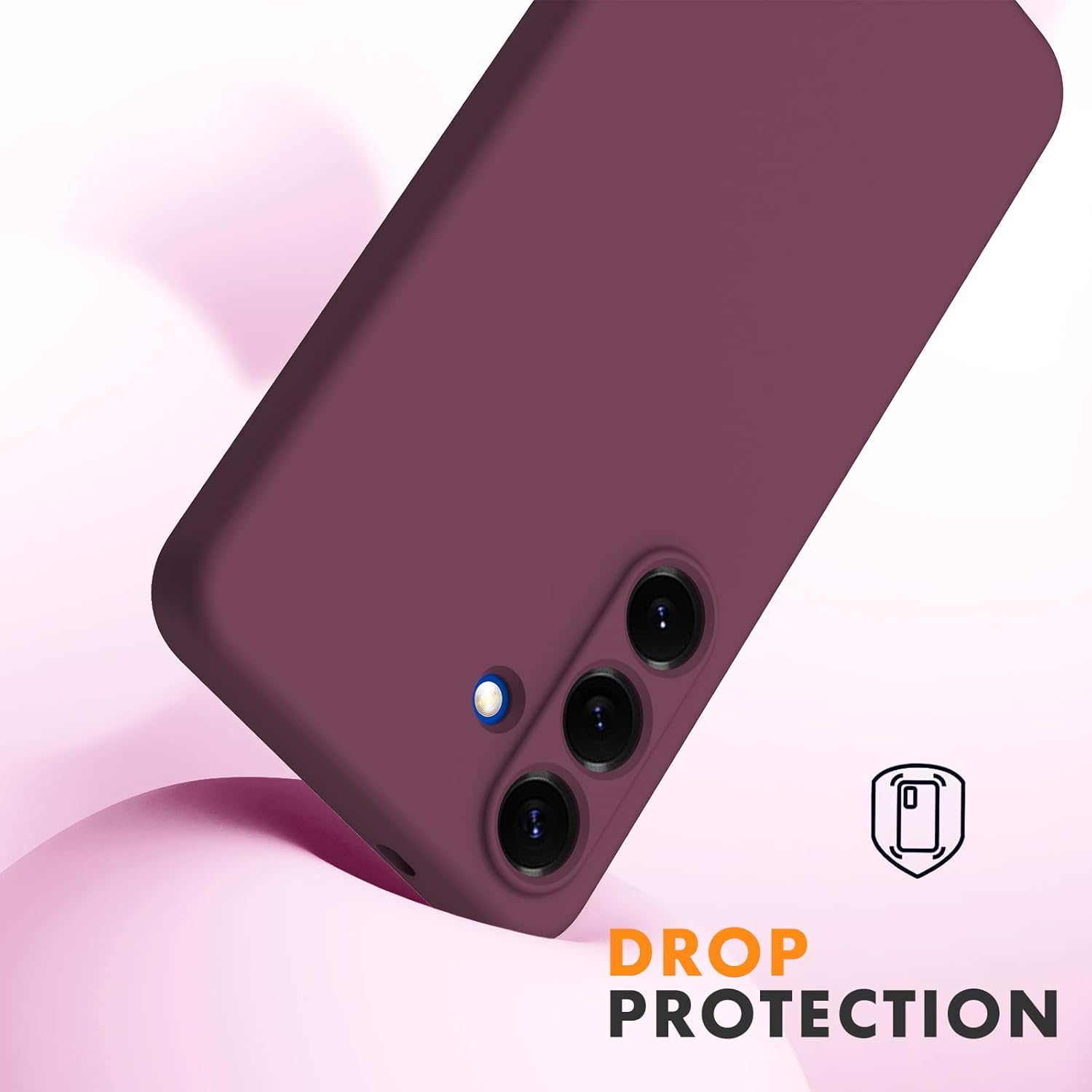 Husa Soft Touch, slim, ALC Mobile, anti soc, compatibila cu Samsung Galaxy S25, Visiniu Tpu