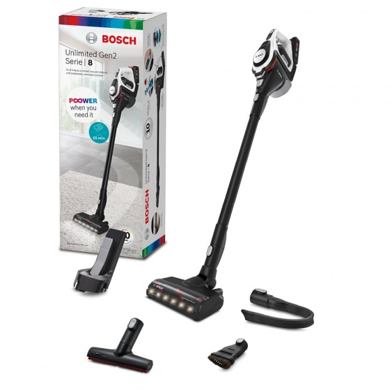 Aspirator fara fir, Bosch, Baterie Li-Ion 18 V / 4 Ah, Alb/Negru
