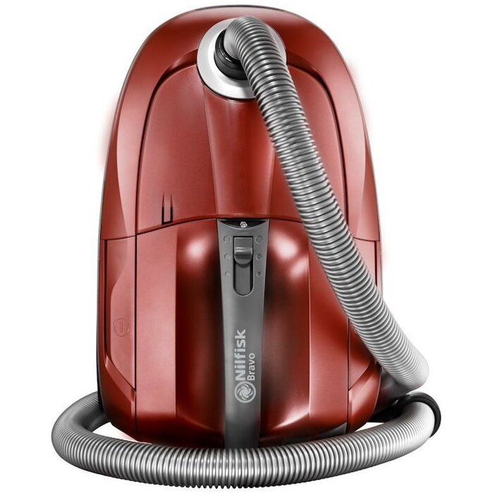 Aspirator Cu Sac Nilfisk Bravo SR10P07A, 700W, 3.2L, HEPA, Tub Telescopic Metalic, Rosu
