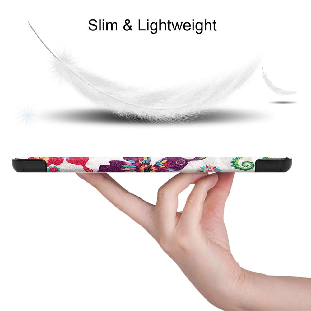 Husa tableta din piele pentru Samsung Galaxy Tab A11+ Plus, Protectie Completa, Functie de Stand, Alb/Multicolor