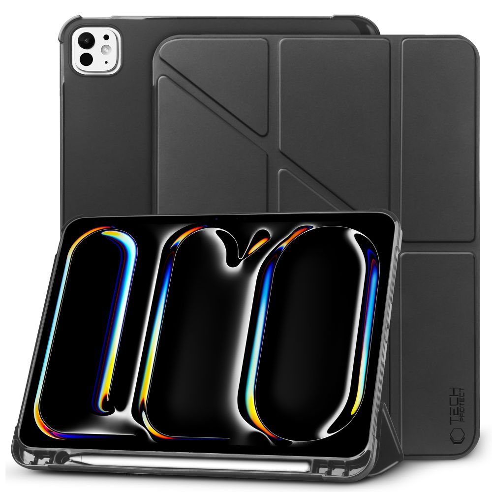 Husa Tech-Protect Smartcase Pen Origami compatibila cu iPad Pro 13 inch 2024 Black