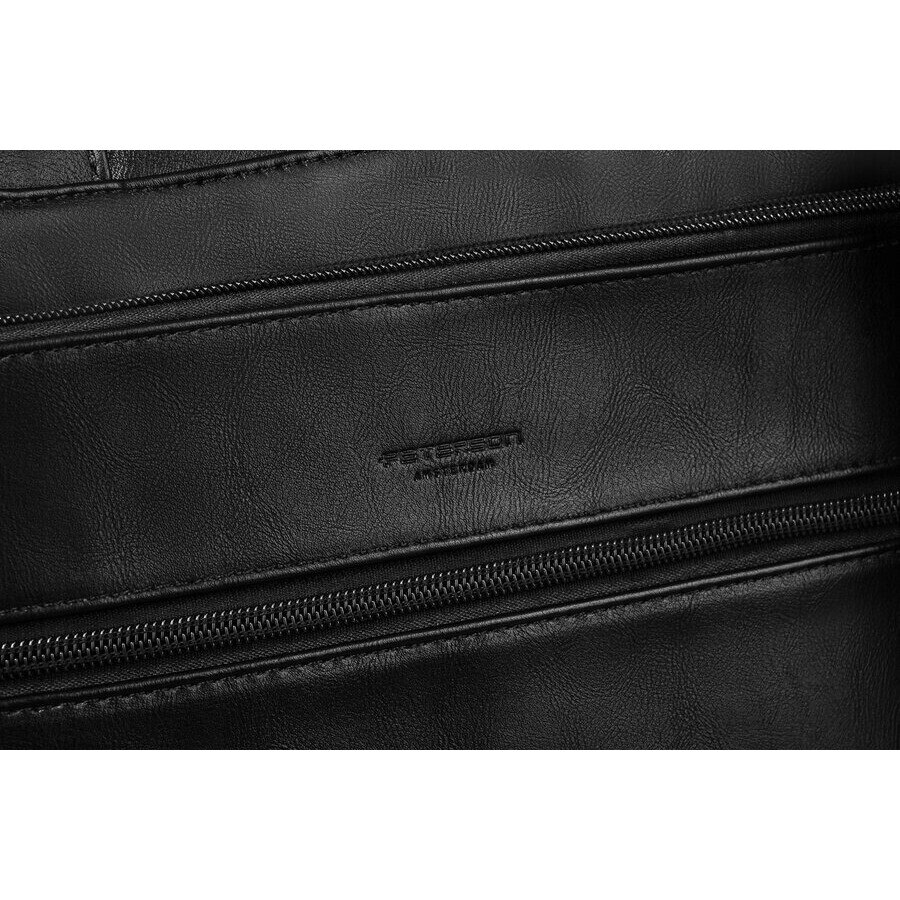Geanta laptop, Peterson, 14 inch, ecologica, cu multiple compartimente, neagra