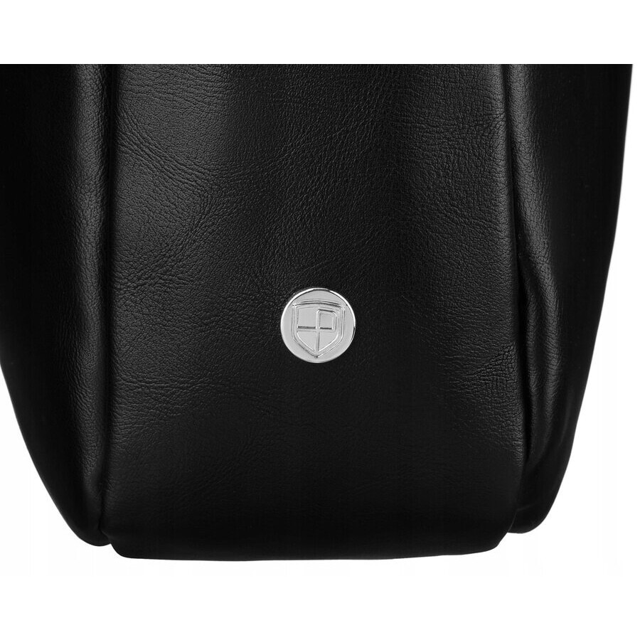 Geanta laptop, Peterson, 14 inch, ecologica, cu multiple compartimente, neagra