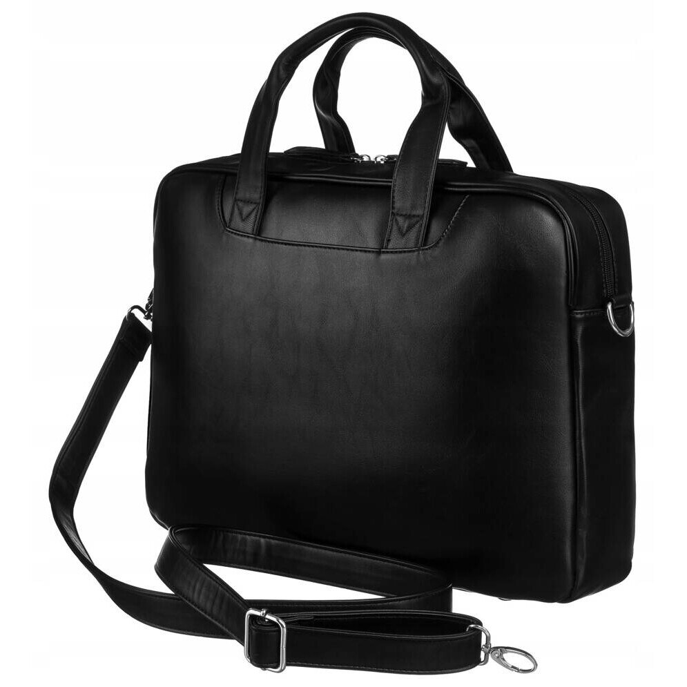 Geanta laptop, Peterson, 14 inch, ecologica, cu multiple compartimente, neagra