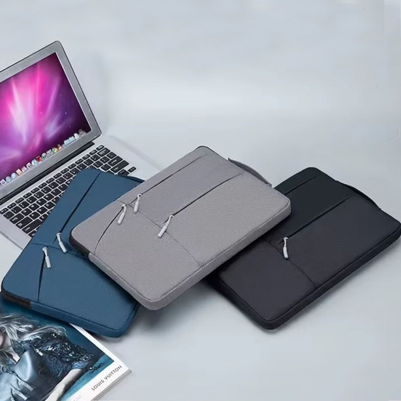 Geanta pentru Laptop 13", Aspect Business, 4 Buzunare, Textil rezistent, Bleumarin