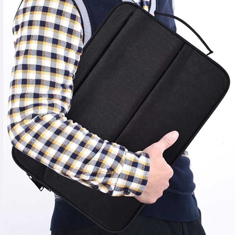 Geanta pentru Laptop 13", Aspect Business, 4 Buzunare, Textil rezistent, Negru