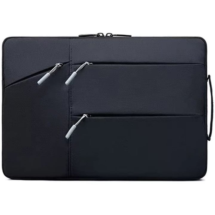 Geanta pentru Laptop 13", Aspect Business, 4 Buzunare, Textil rezistent, Negru