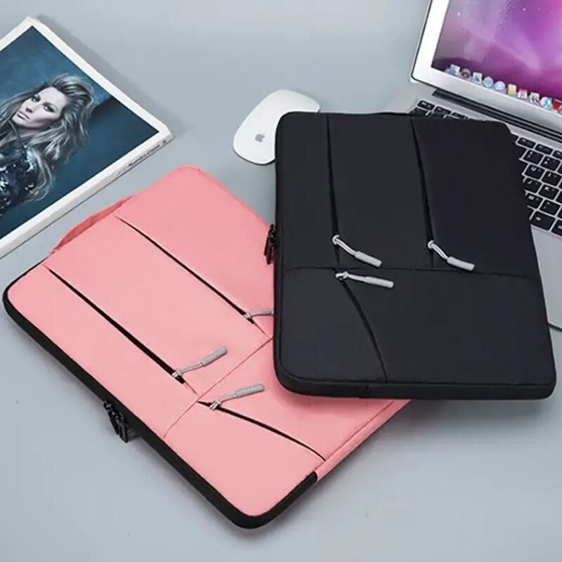 Geanta pentru Laptop 13", Aspect Business, 4 Buzunare, Textil rezistent, Negru