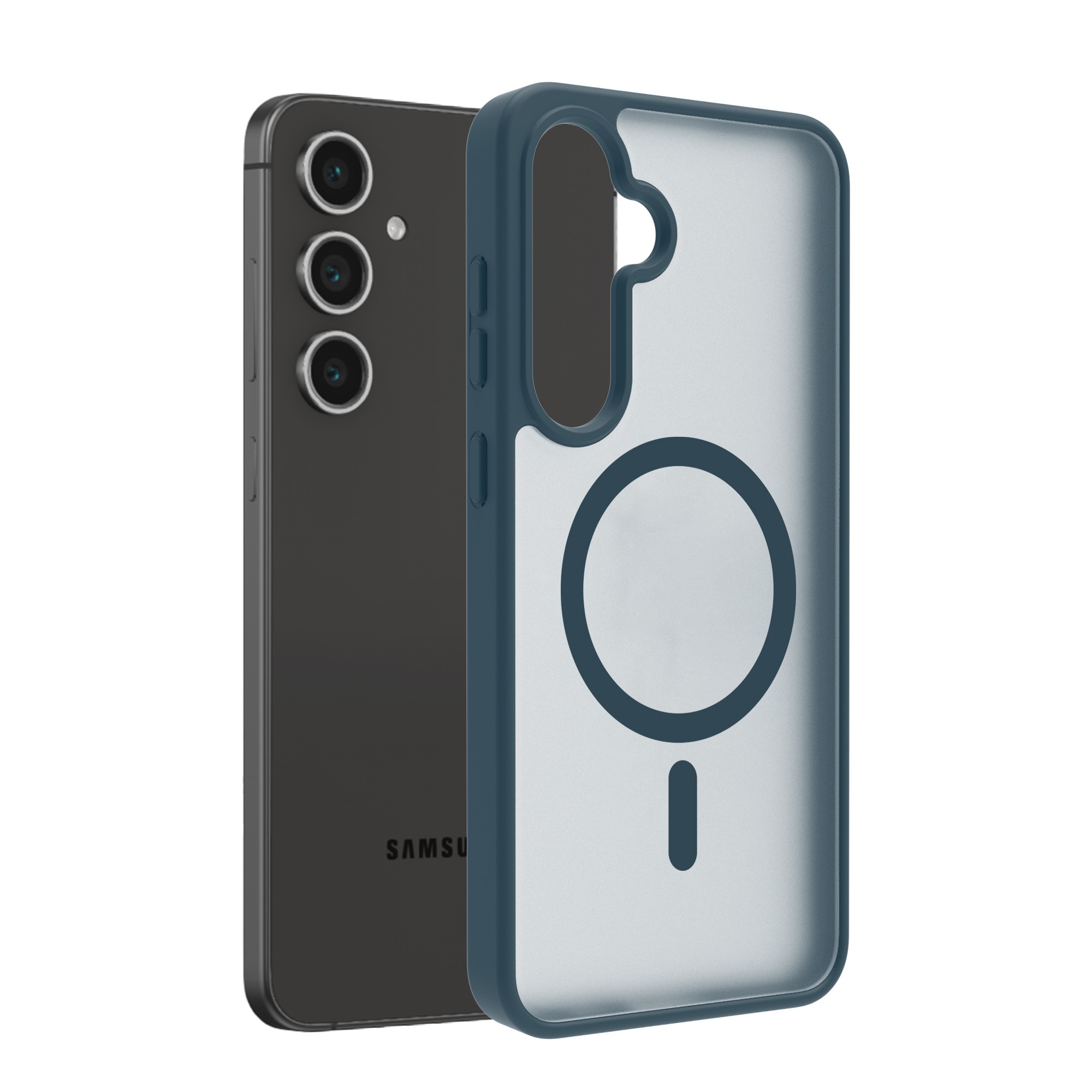 Husa de Protectie, Compatibila Samsung Galaxy S24 FE, Doctor Shield Fantom, MagSafe - Albastru