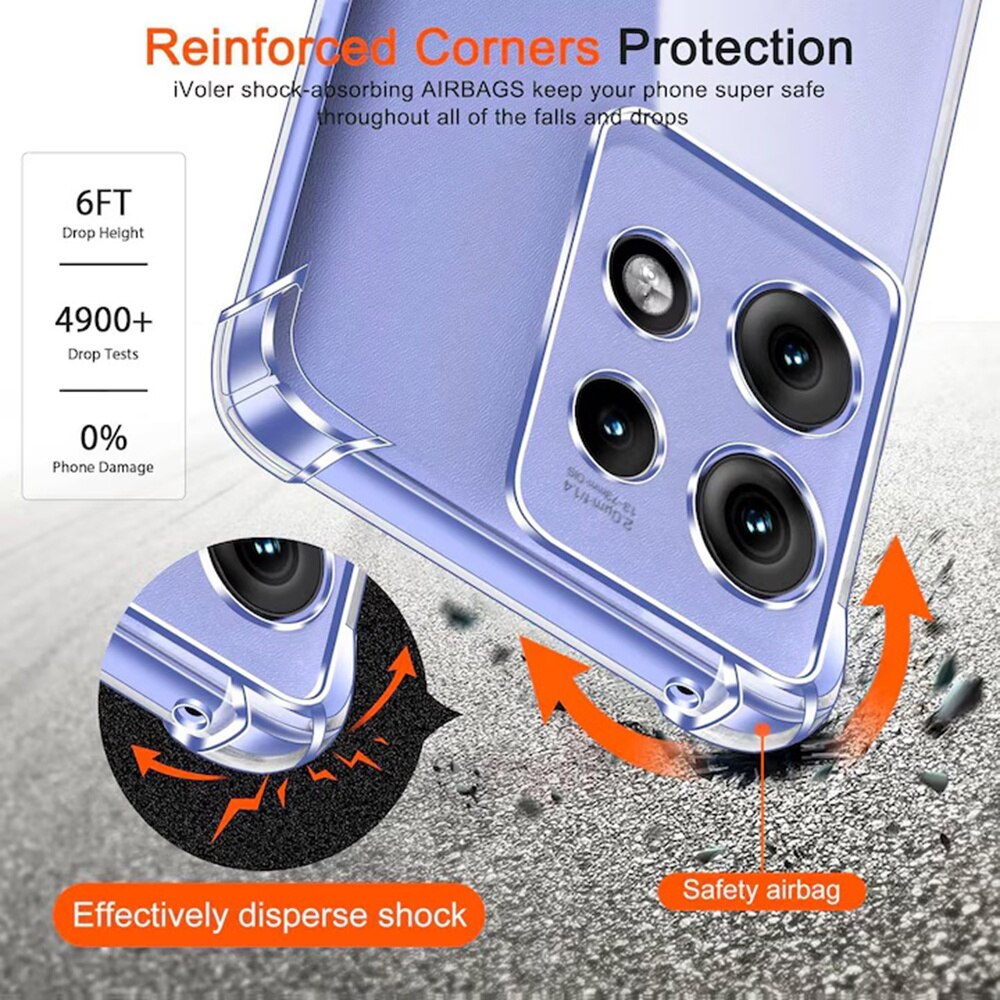 Husa pentru Motorola Moto G15 / G15 Power Slim Anti-Shock 1.5mm reinforced 4 corners, Transparent