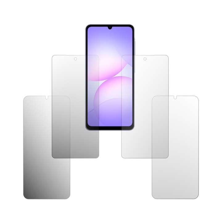 Set 4X Folie Protectie Ecran Folie24, pentru Samsung Galaxy A07, 2X Ultra-Clear + 2X Mate, Acoperire Full-Display si Case-Friendly, Adezive, Flexibile cu Auto Regenerare