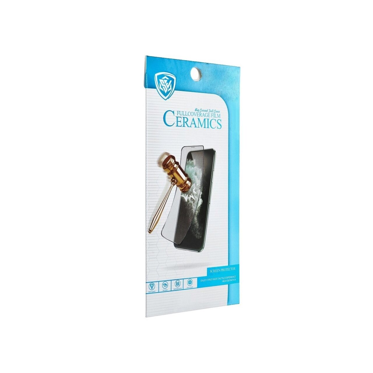 Folie Protectie Display pentru Samsung Galaxy A52 4G / A52 5G, Hibrid Sticla&Ceramica, Full Glue, Negru
