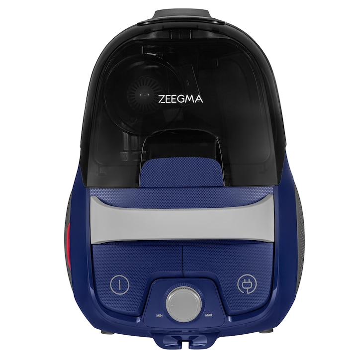 Aspirator cu sac Zeegma Zonder Verre Flow, Linisti, Aprinde 4L, Reglarea puterii, 21 000 Pa, Gri / Bleumarin