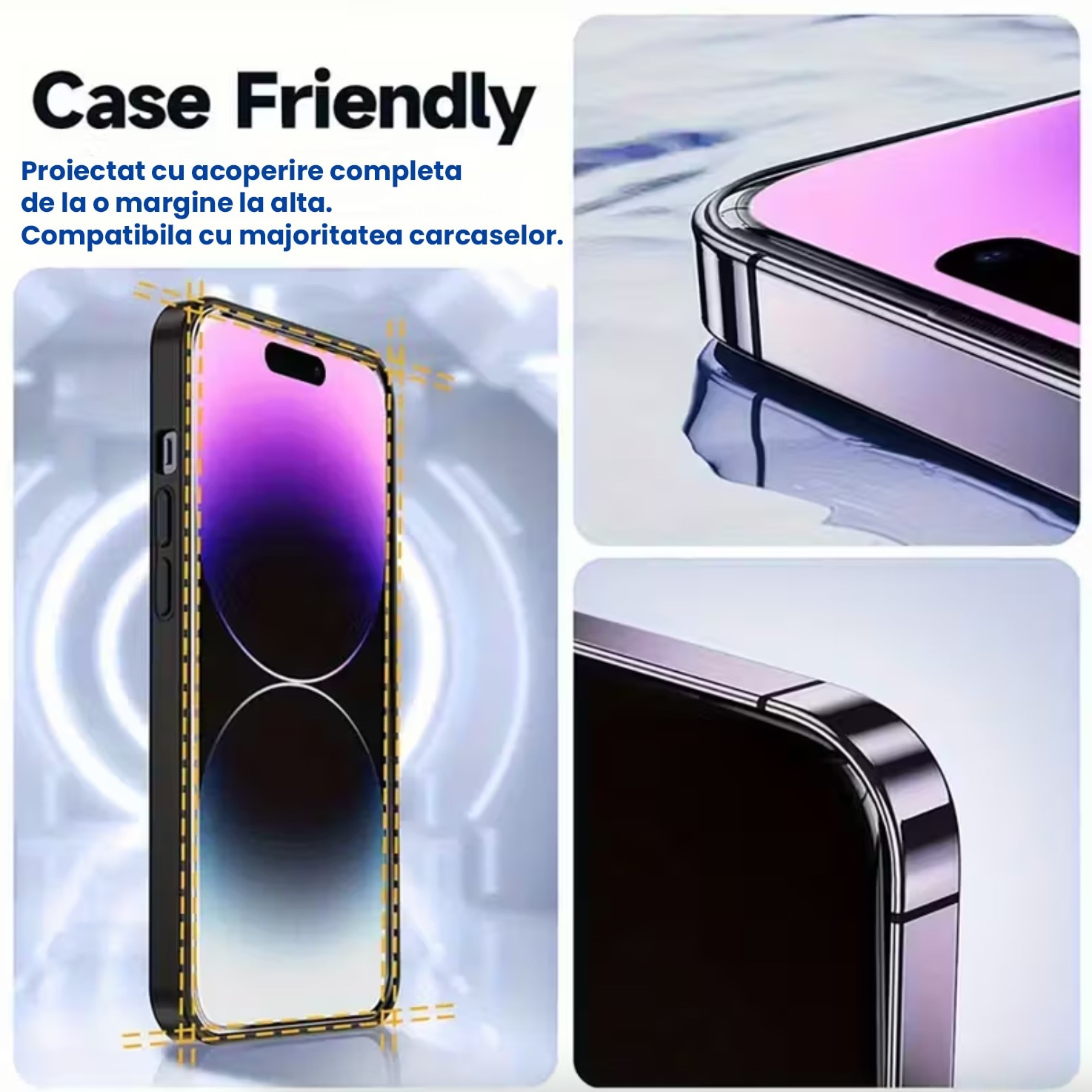 Folie de Protectie pentru Apple iPhone 17 Air, Leski, Sticla Securizata 3D, High Definition pentru Ecran complet, Anti Zgirieturi, Anti bule, Transparenta