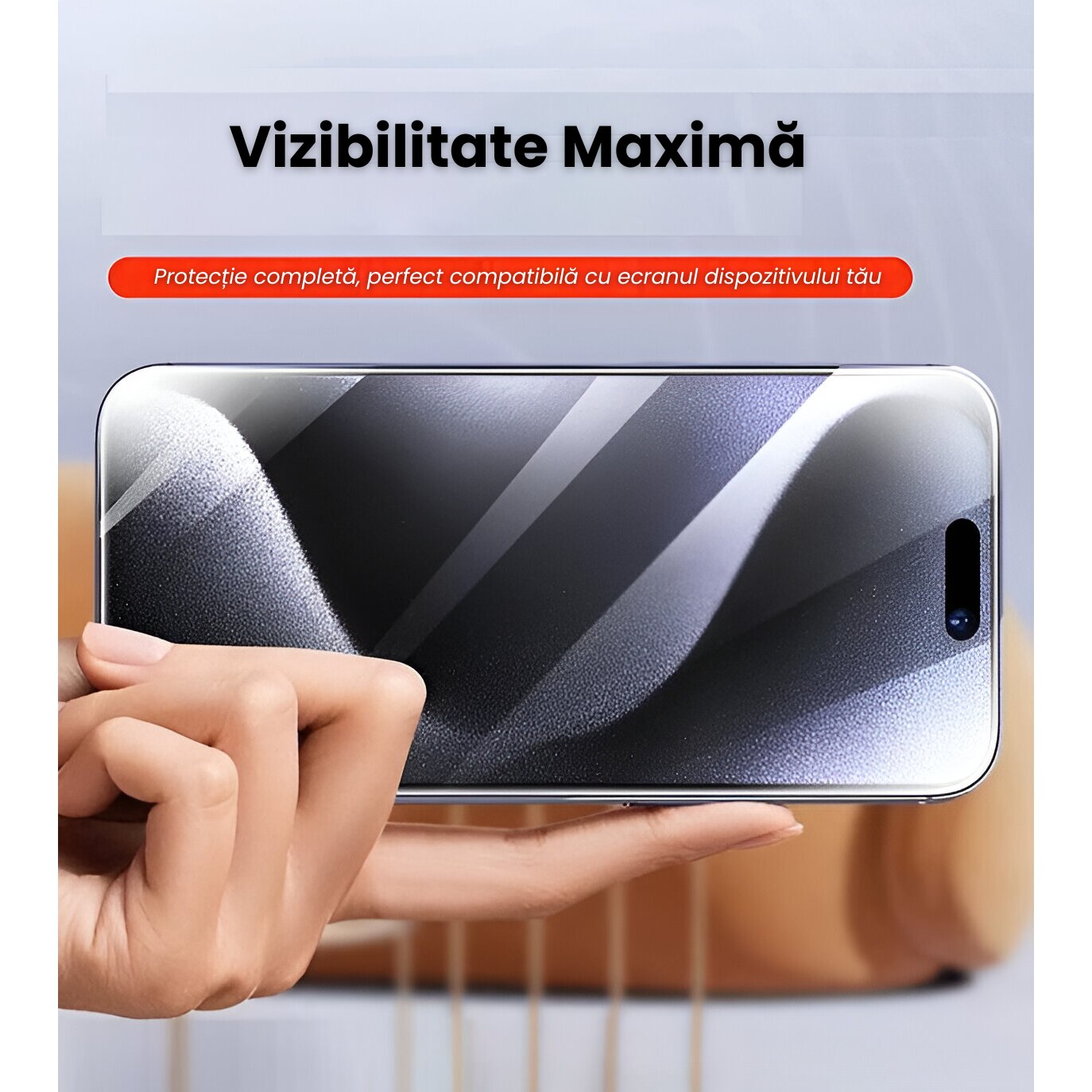 Set 2 Folii Privacy Glass, Sticla Securizata, Compatibil cu iPhone 16 Pro Max v1, ez fit instalare usoara cu dispozitiv EASYAPP pentru indepartarea prafului, SLSpeed, Anti-zgarieturi, Anti-amprenta, anti-explozie, Anti-soc, Anti-ulei, Anti-orbire