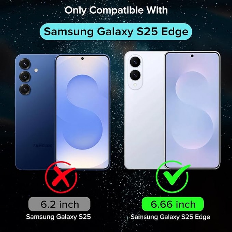 Folie protectie ecran si camera compatibila cu Samsung Galaxy S25 Edge, set 2+2, sticla securizata, transparenta/neagra, 9H, 0.33mm