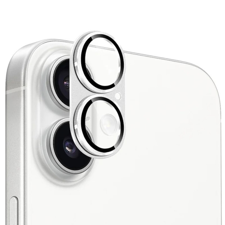 Folie Camera pentru iPhone 17, Protectie din Sticla, Argintiu