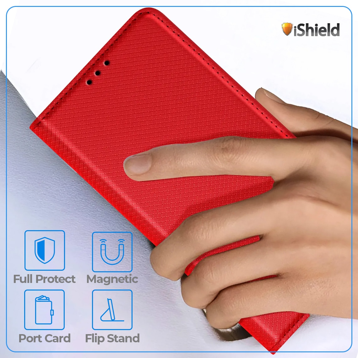 Husa Flip pentru Honor Magic 7 Lite, tip carte cu inchidere magnetica, compartiment pentru carduri, functie Stand, Rosie
