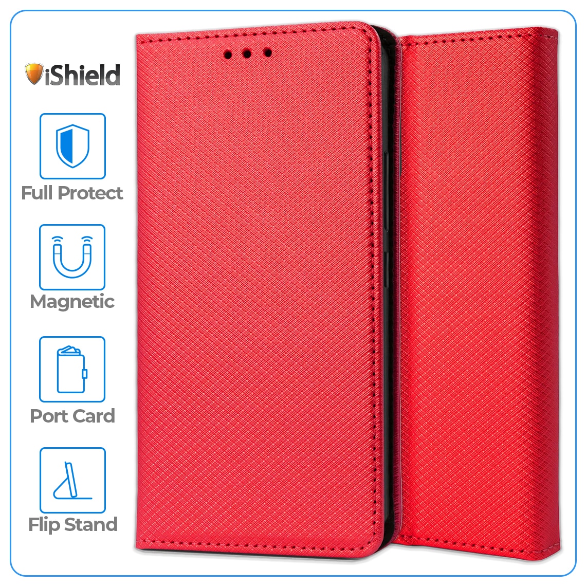Husa Flip pentru Honor Magic 7 Lite, tip carte cu inchidere magnetica, compartiment pentru carduri, functie Stand, Rosie