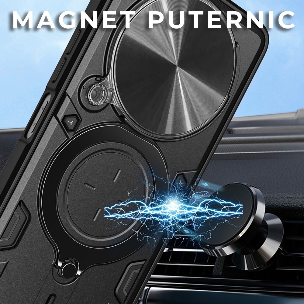 Husa pentru Honor Magic 7 Lite, CamGuard Pro Kickstand, Slider Camera, Antisoc, Protectie Superioara, Albastru
