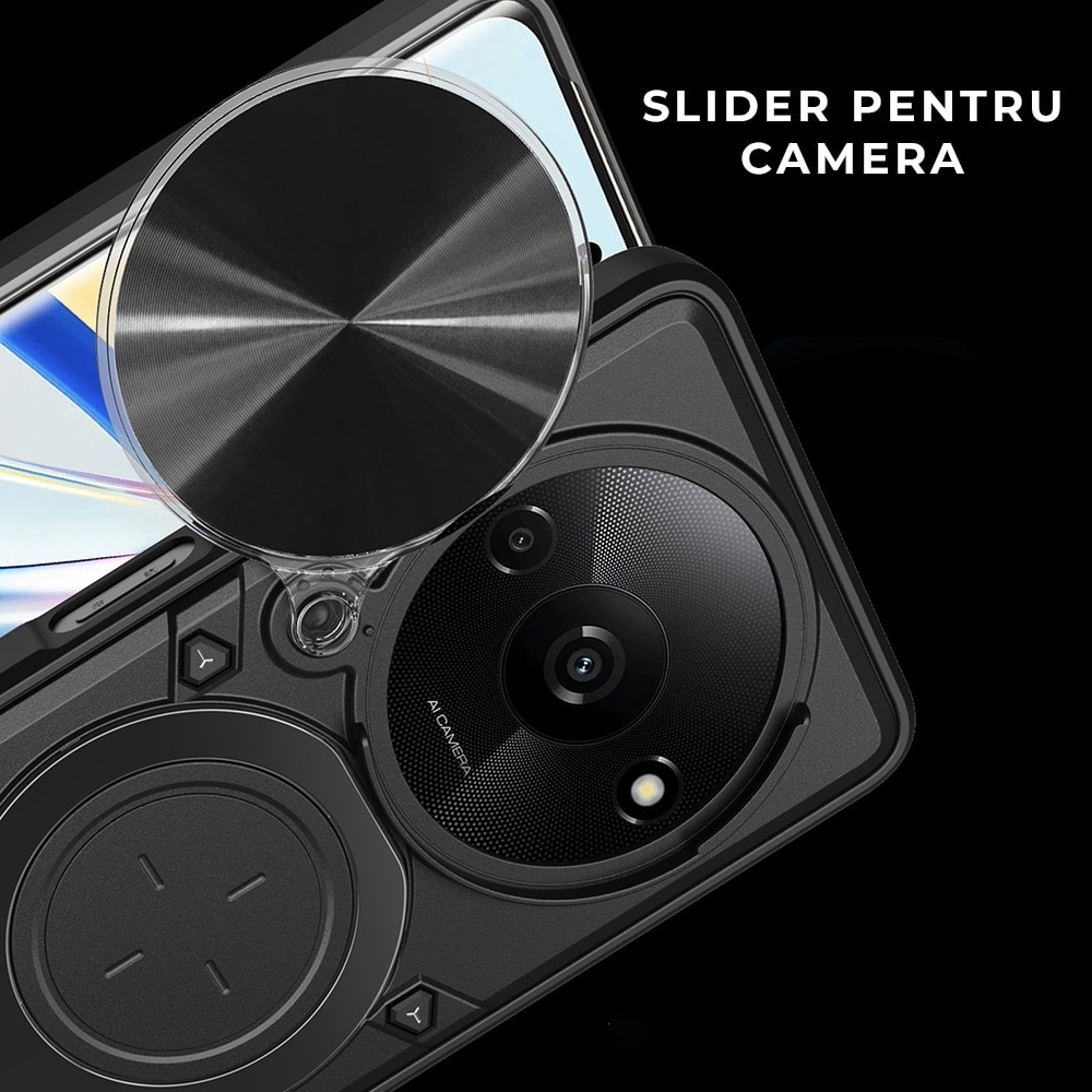Husa pentru Honor Magic 7 Lite, CamGuard Pro Kickstand, Slider Camera, Antisoc, Protectie Superioara, Albastru