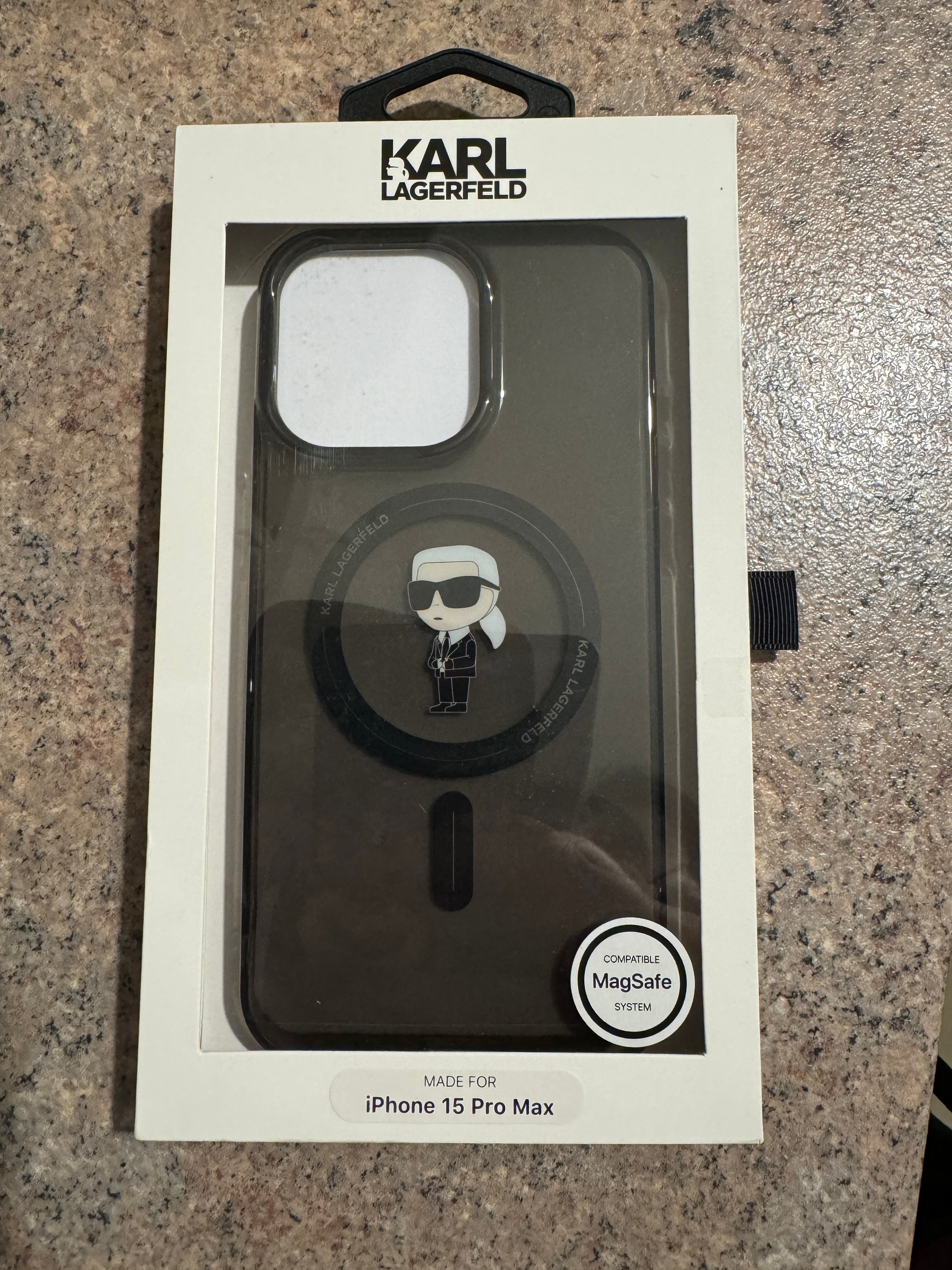Husa de protectie Cover Karl Lagerfeld IML Ikonik MagSafe pentru iPhone 15 Pro Max, Black