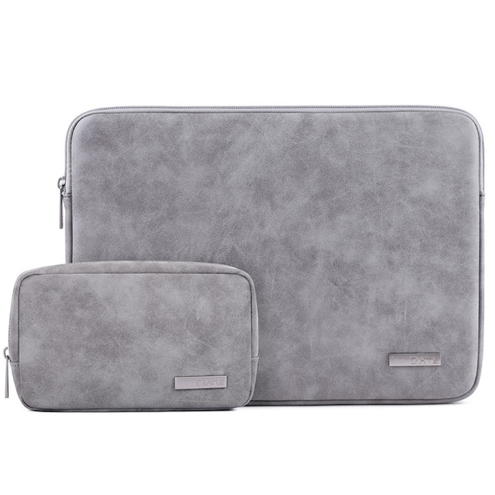 Etui laptop 13", XGSM, waterproof, set cu torba accesorii, gri, 330x231x24mm