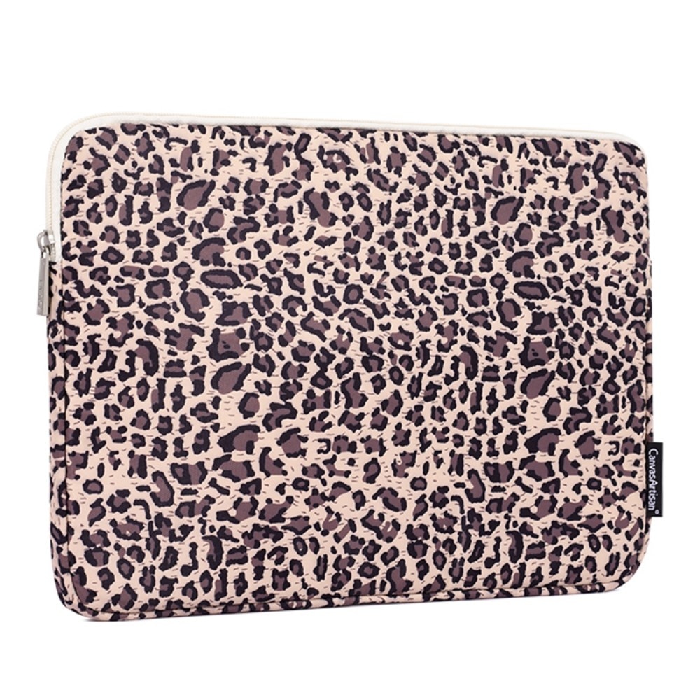 Etui laptop 13", Zolte, motiv panterki, cu torba suplimentara, 330x231x24mm