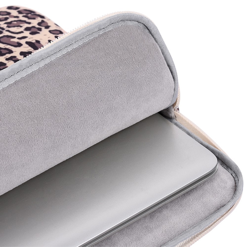 Etui laptop 13", Zolte, motiv panterki, cu torba suplimentara, 330x231x24mm