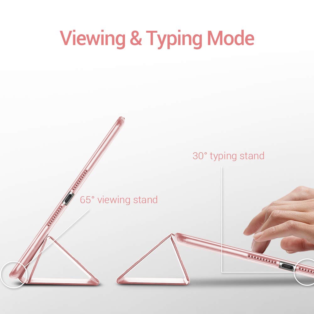 Carcasa Slim pentru iPad Mini 5, TPU flexibil, suport auto sleep/wake, aur roz