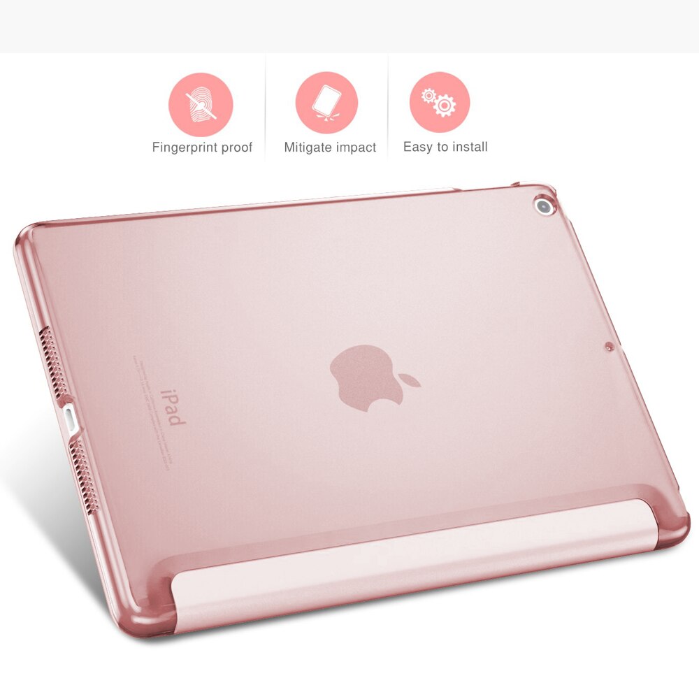 Carcasa Slim pentru iPad Mini 5, TPU flexibil, suport auto sleep/wake, aur roz