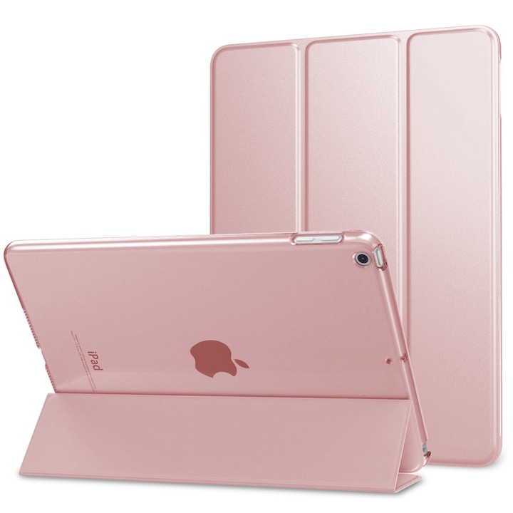 Carcasa Slim pentru iPad Mini 5, TPU flexibil, suport auto sleep/wake, aur roz