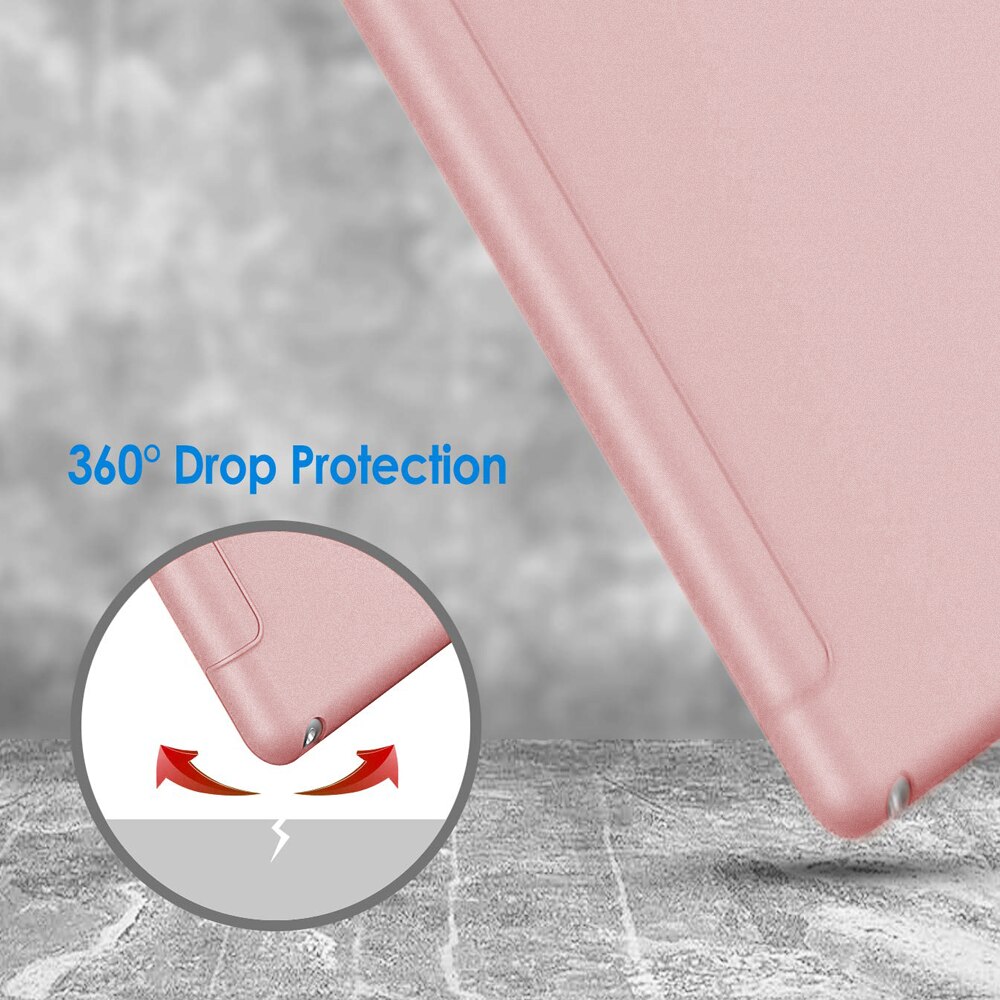 Carcasa Slim pentru iPad Mini 5, TPU flexibil, suport auto sleep/wake, aur roz