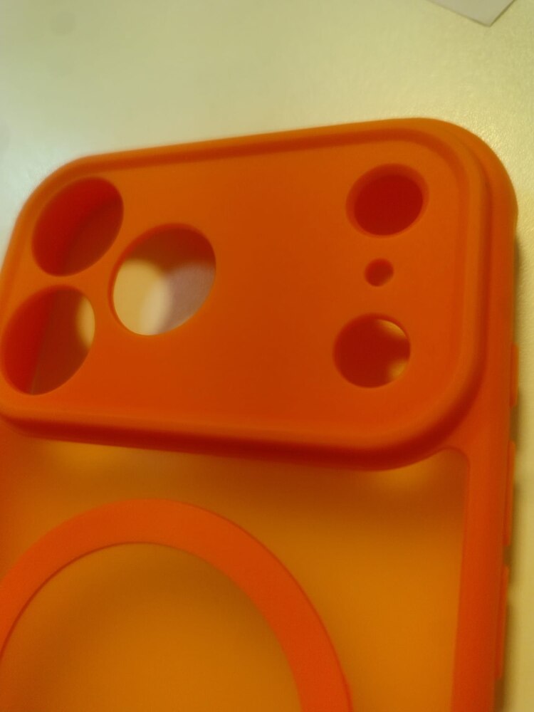 Husa cu decupaj mare, pentru IPhone 17 Pro Max, protectie completa, contur Portocaliu
