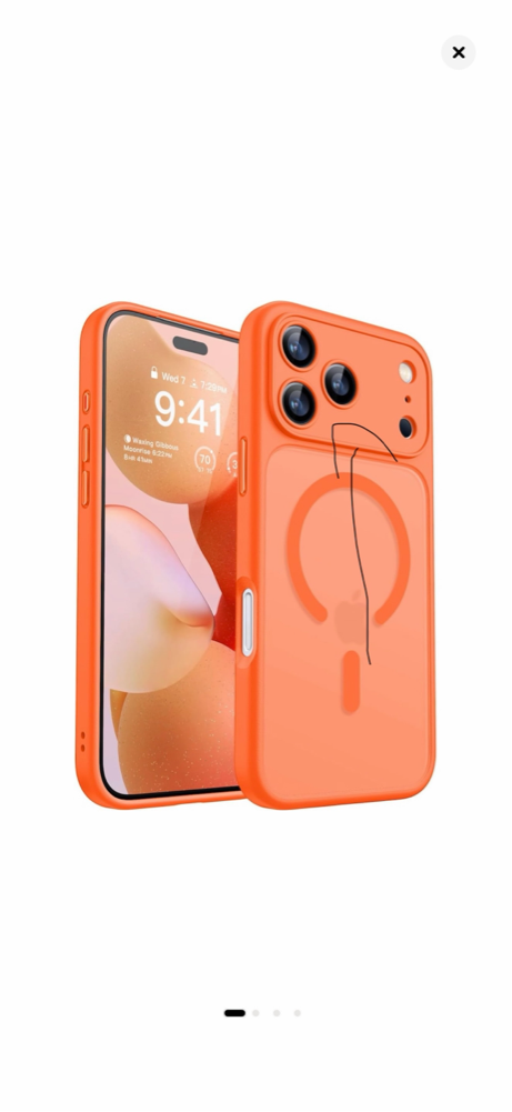 Husa cu decupaj mare, pentru IPhone 17 Pro Max, protectie completa, contur Portocaliu