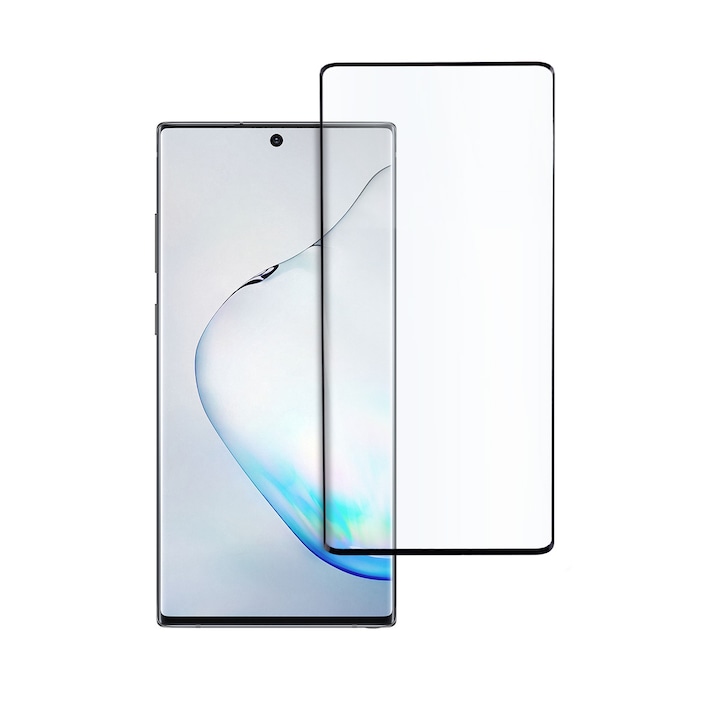 Folie de Sticla pentru Samsung Note 10 Plus, Full Glue, Full Cover, Negru