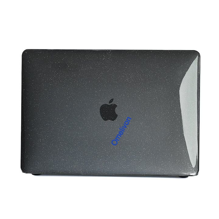 Carcasa Glitter Hard Shell pentru MacBook Air 15 (2023/2024/2025) M Series (M4/M3/M2) (A2941/A3114/A3241), Husa & Protectie MacBook, Negru transparent