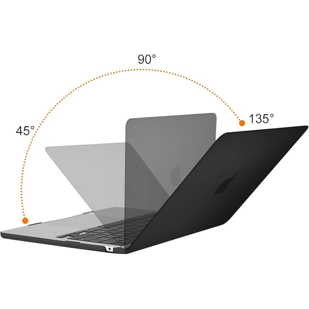 Carcasa Glitter Hard Shell pentru MacBook Air 15 (2023/2024/2025) M Series (M4/M3/M2) (A2941/A3114/A3241), Husa & Protectie MacBook, Negru transparent