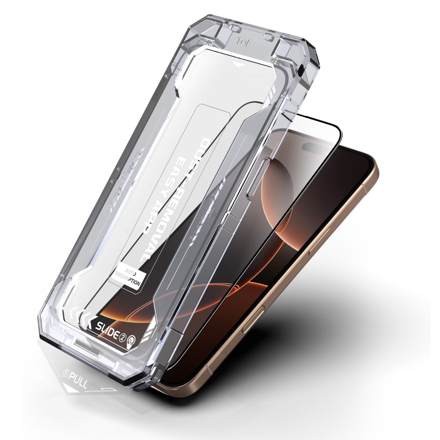 Folie sticla Privacy Rikbo pentru Iphone 16 Pro Max, Clear, Sticla securizata, 6.9"